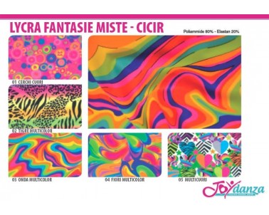 Lycra Fantasie Miste Colori e Tessuti Elastici per corpo