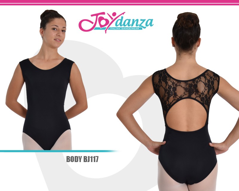 Body Danza Smanicato con top in pizzo