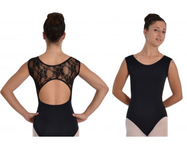 Body Danza Smanicato con top in pizzo